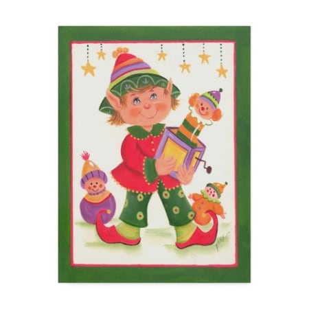 Beverly Johnston 'Elves With Toys' Canvas Art,14x19